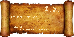 Prucsi Milán névjegykártya